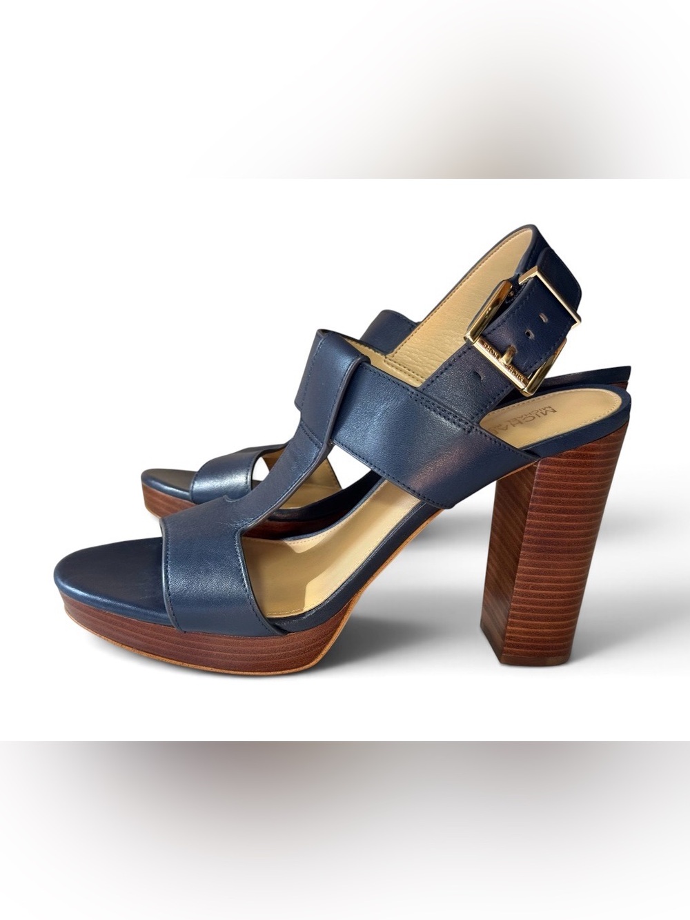 EUC Michael Kors T-Strap Sandal - New Women | Color: Navy | Size: 9